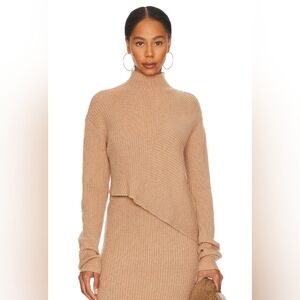 La' Academie Leola Mock Neck Sweater in Camel Size Medium